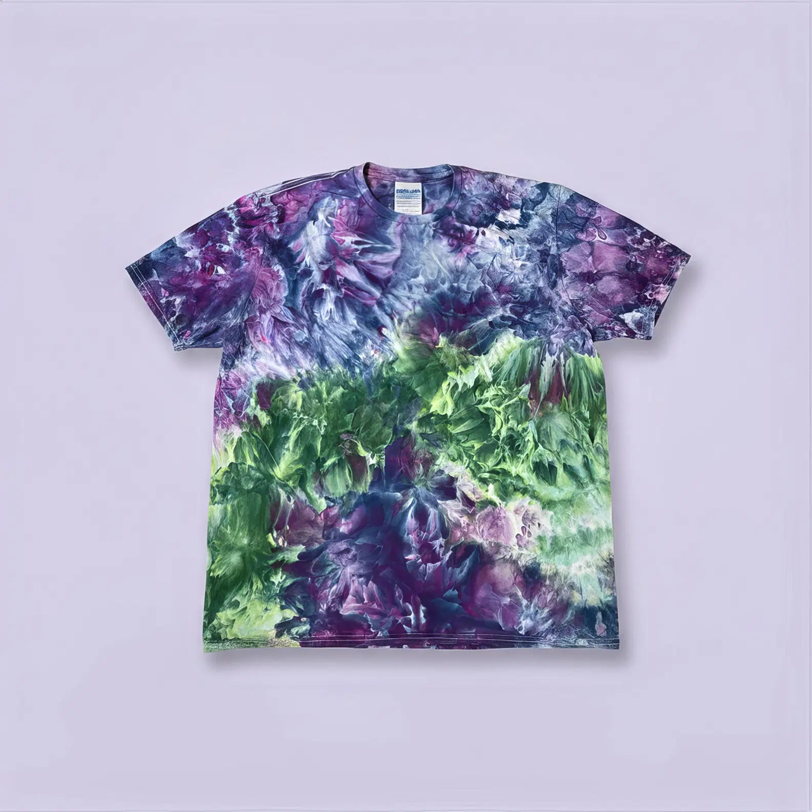 T Shirt Blue Green Diamond Dye