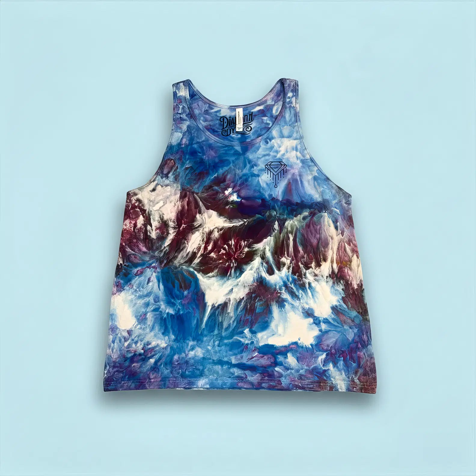 T Shirt Blue Purple Diamond Dye