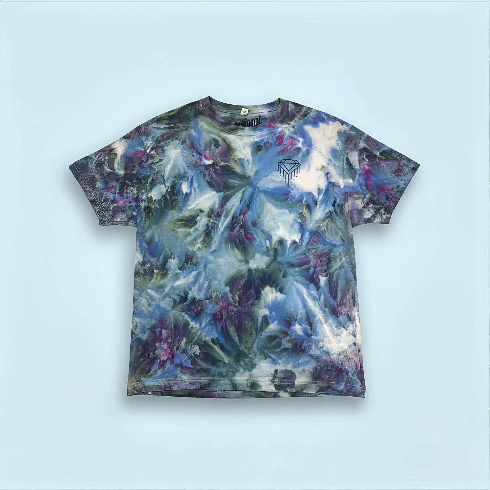 T Shirt Blue Tie Diamond Dye