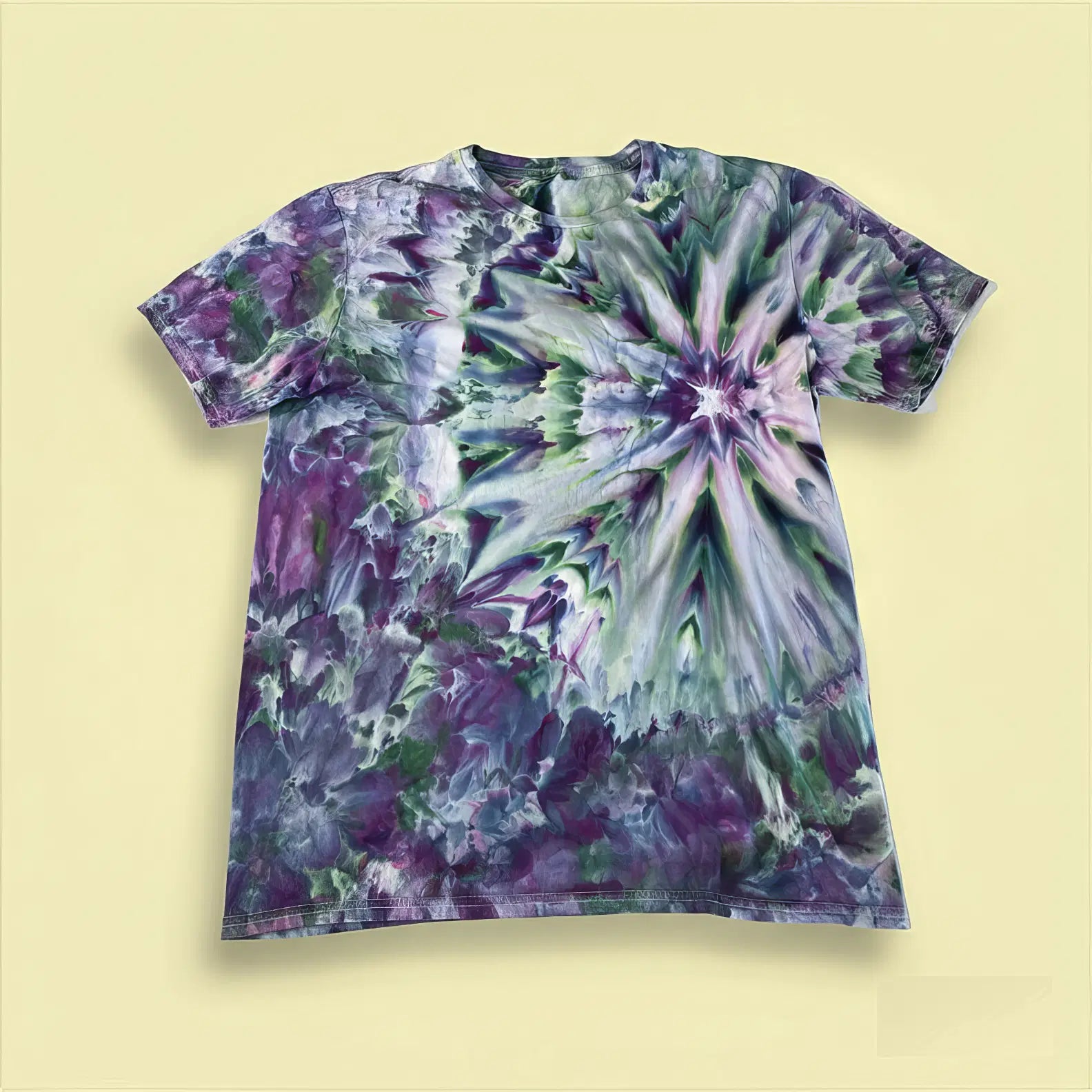 T Shirt Blue Yellow Diamond Dye