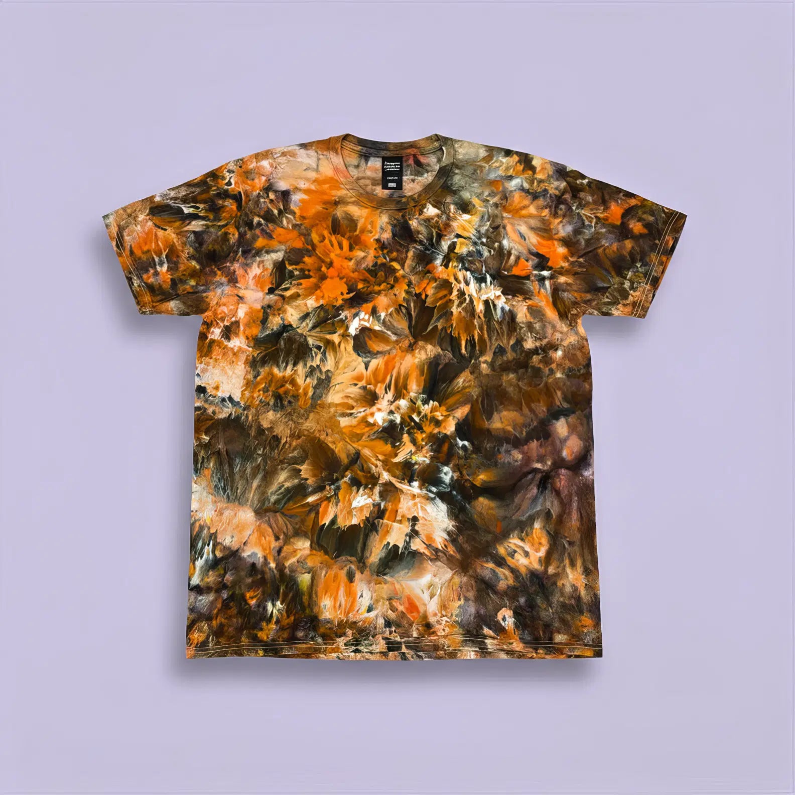 T Shirt Brown Orange Diamond Dye