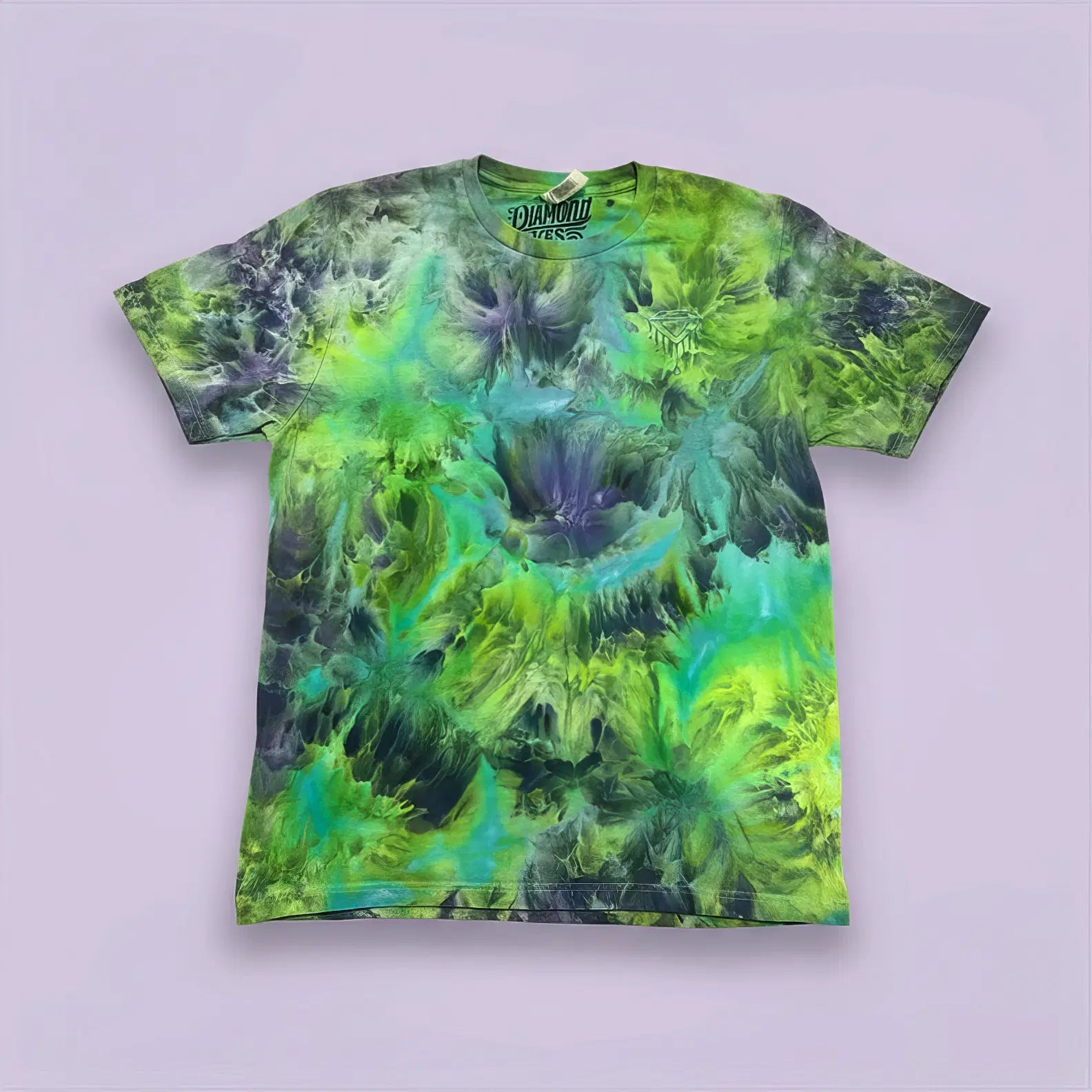 T Shirt Green Tie Diamond Dye