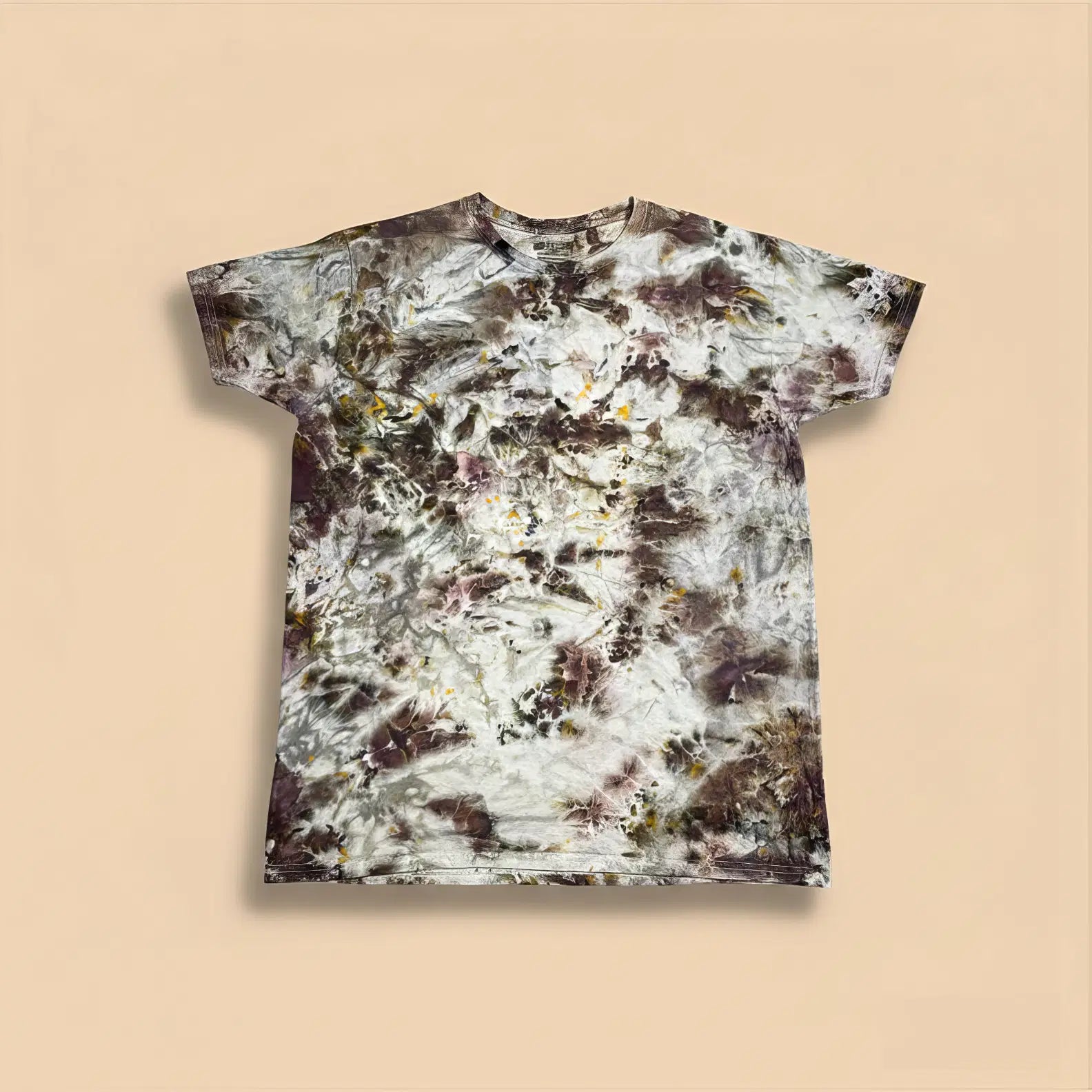 T Shirt Orange Brown Diamond Dye