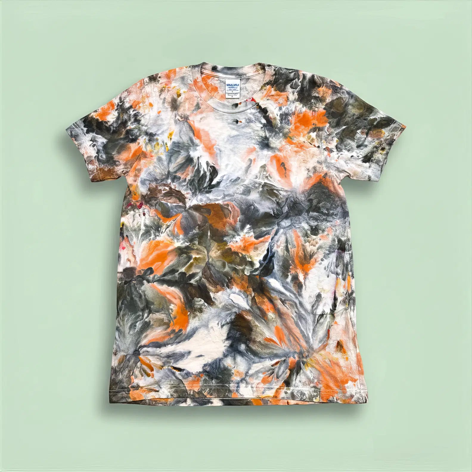 T Shirt Orange White Diamond Dye