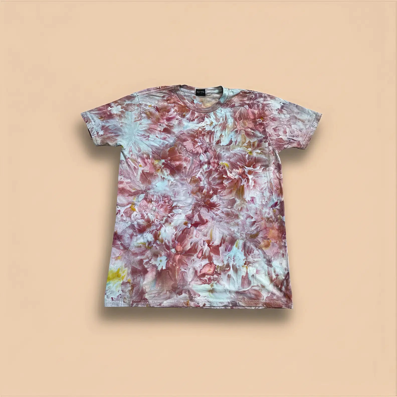 T Shirt Pink Orange Diamond Dye