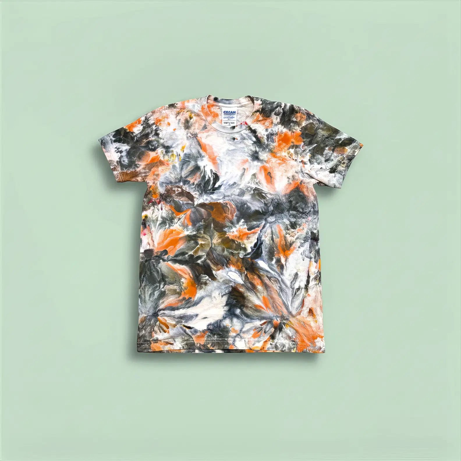 T Shirt White Brown Diamond Dye