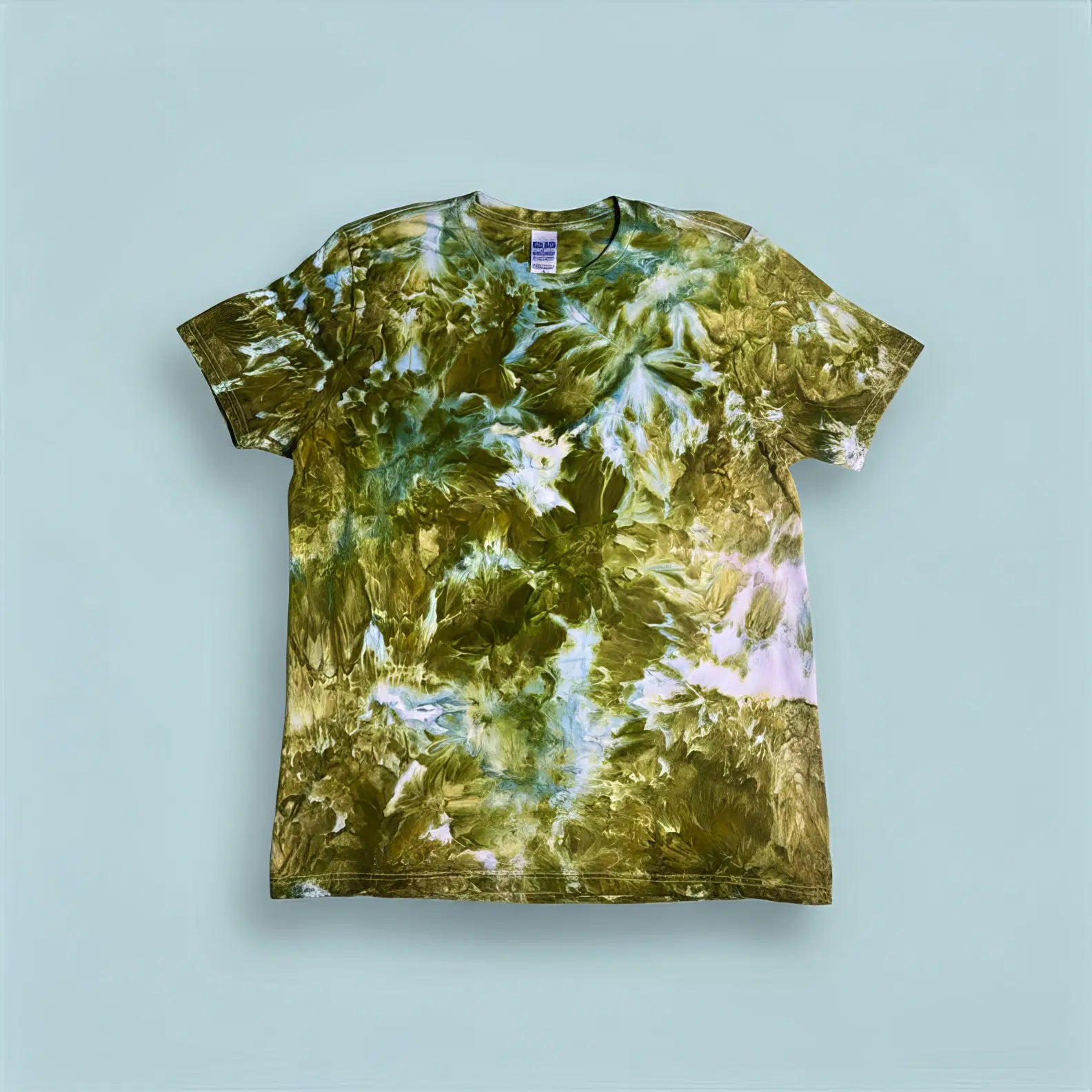 T Shirt Yellow Blue Diamond Dye