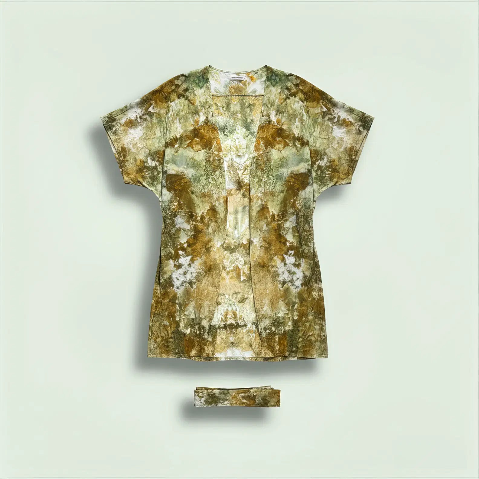 T Shirt Yellow Brown Diamond Dye