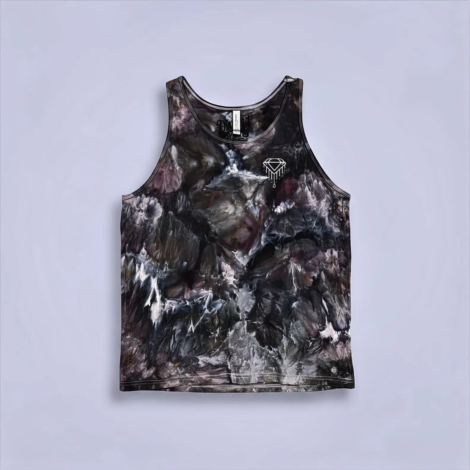 Top Black Tie Dye Diamond Dye