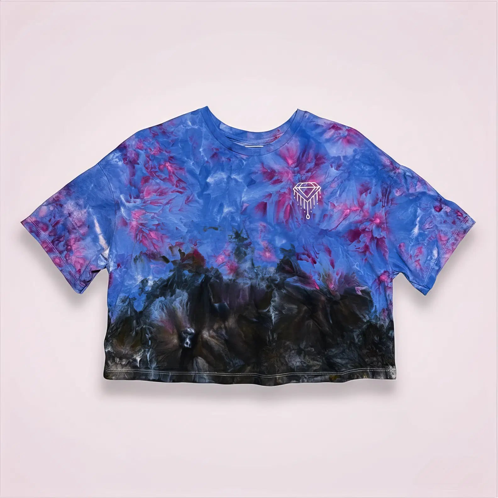 Top Blue Black Tie Diamond Dye