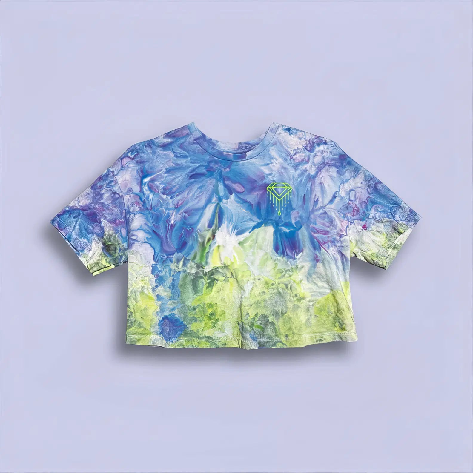 Top Blue Green Tie Diamond Dye