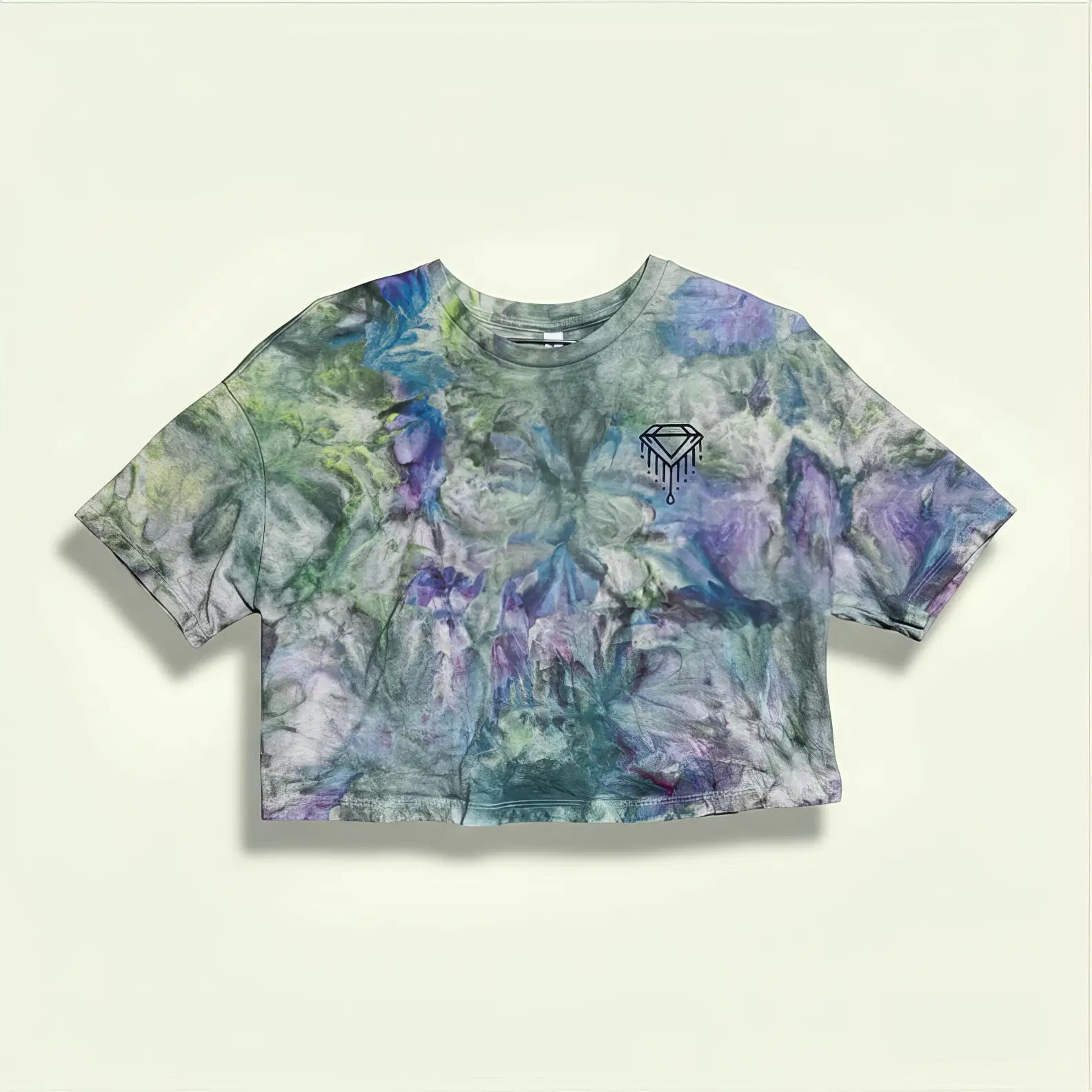 Top Blue Tie Dye Diamond Dye